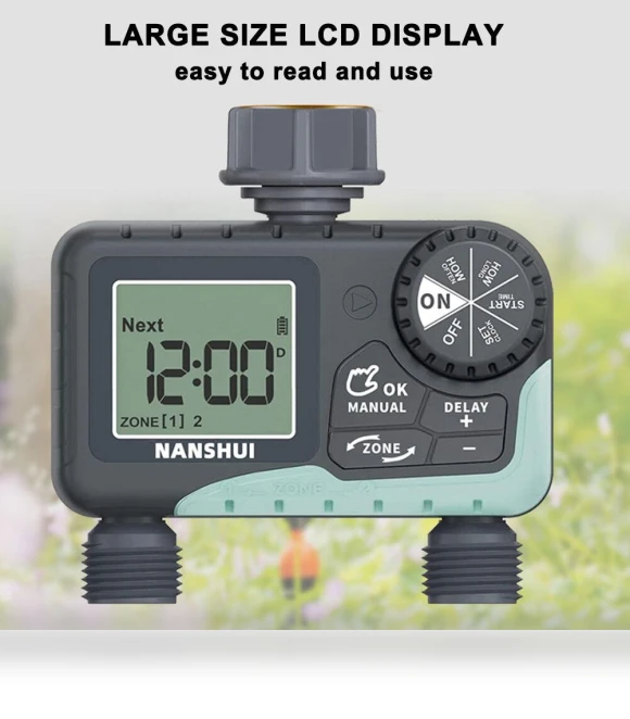 Smart LCD Dual Outlet Garden Watering Controller — Controllers, TaoPo Directs