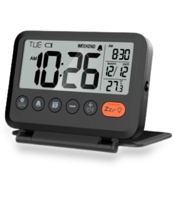 Travel Alarm Clock with LCD Display — Alarms & Clocks, Daily necessities-V