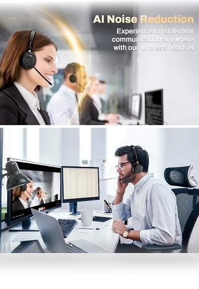 Wireless Headset with Mic — Headsets, Rownfusny