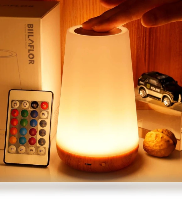 13-Color LED Night Light with RGB Remote Control — Night Lights, TOP-MALL-001