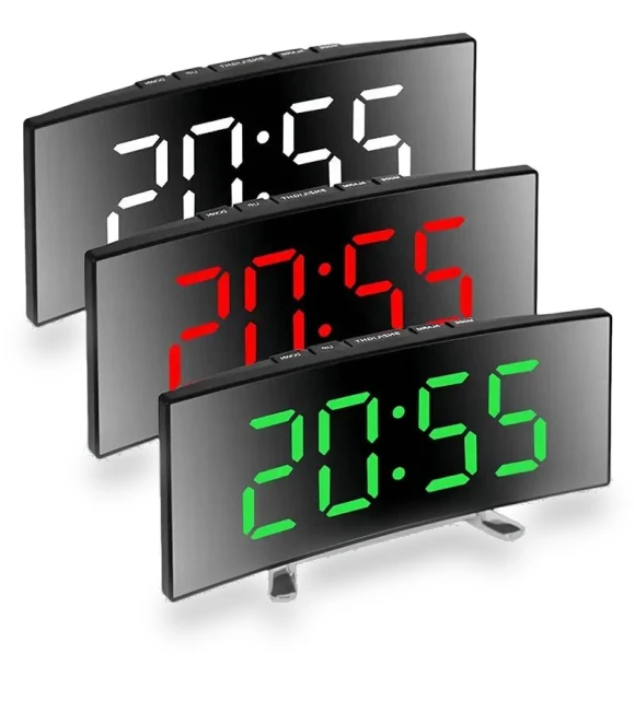 Creative Curved LED Desk Clock — Clocks, TOP-MALL-001