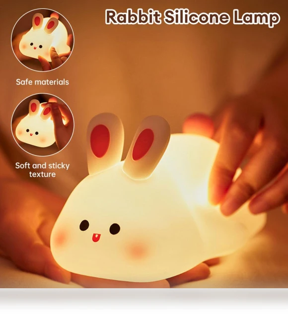 Cute Rabbit Silicone Night Light — Night Lights, TOP-MALL-001