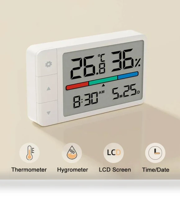 Intelligent Thermometer Hygrometer Meter Multi Function Clock Digital Display Weather Station Sensor — Home Climate Control, MiaoMiaoCe