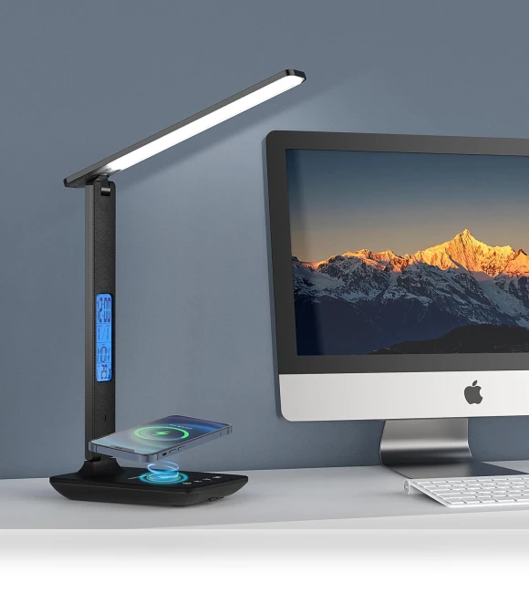 LED Desk Lamp with Wireless Charger — Study & Desk Lighting, JUDING
