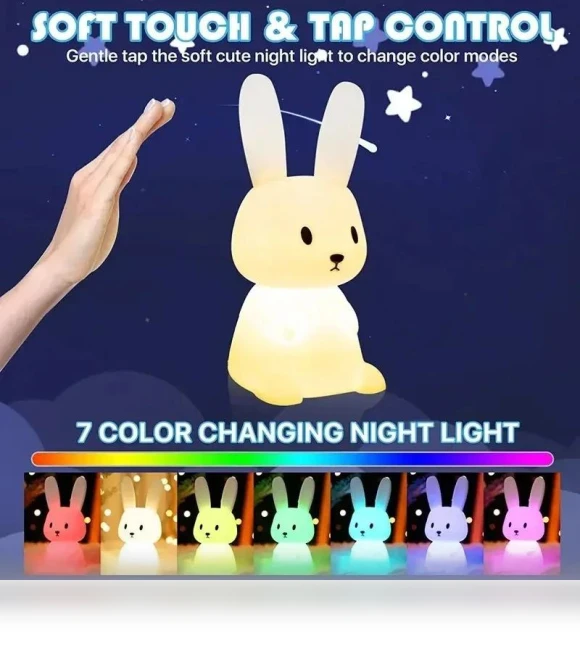 LED Night Light with Silicone Rabbit — Lamps & Shades, TOP-MALL-001