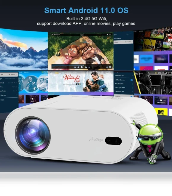 Portable Full HD 1080p Projector — Home Theater Projectors, Essager Electronic