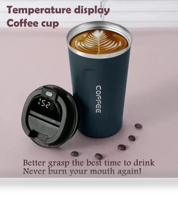 Portable Travel Mug with Smart Temperature Display — Beverage Warmers, TOP-MALL-001