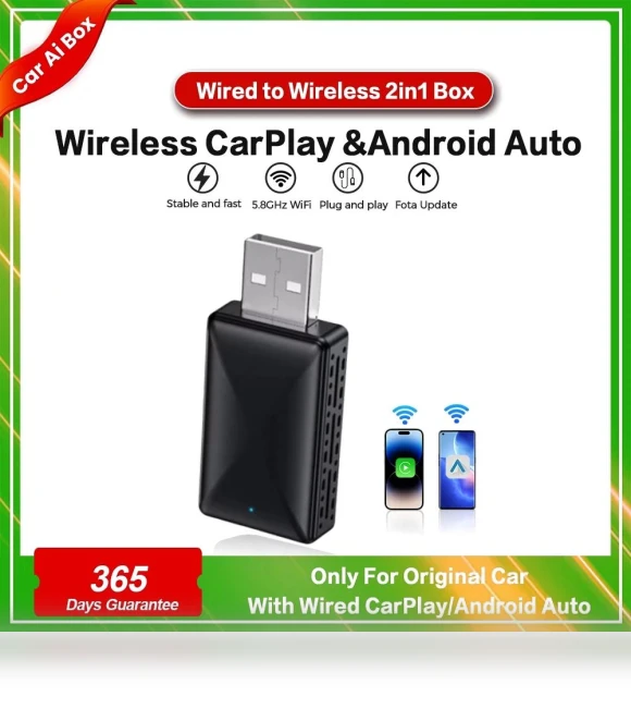 Wireless CarPlay Android Auto Adapter — Car Essentials, JOHO