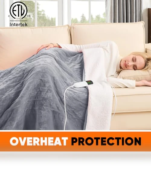 Heated Blanket Electric Throw — Electric, greenoak