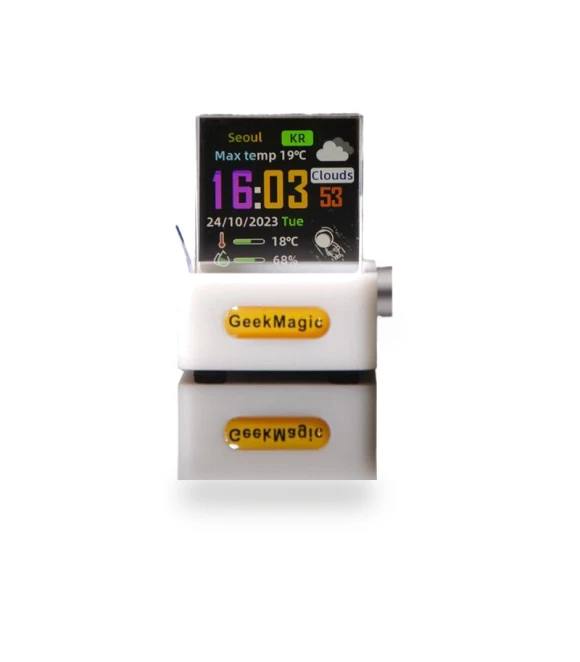 Holographic Photo Display Smart Weather Station Digital Clock with GIF Animations — Desk & Shelf, Wow