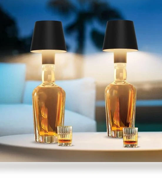 Rechargeable Wireless Bottle Lamp — Standing Lights, Blackcurrant