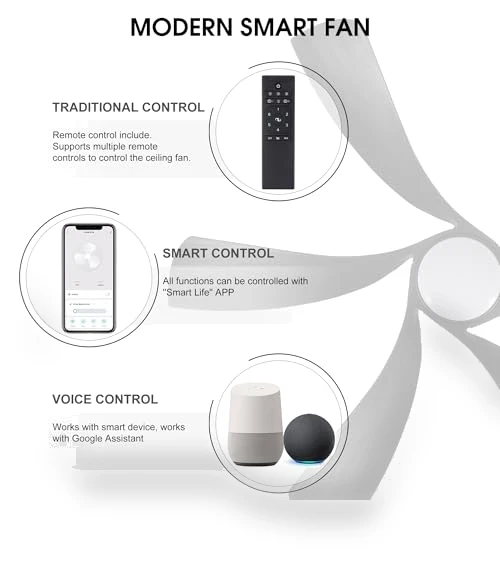 Smart Ceiling Fan with Light — Overhead Lighting, LEDLUX