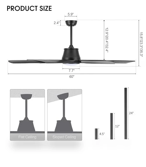 Smart Ceiling Fan with Light — Overhead Lighting, LEDLUX