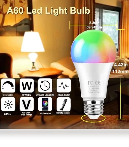 Smart Light Bulb with Remote Control — LED, GRV