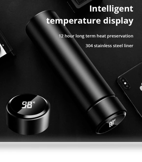 Smart Thermos with Temperature Display — Travel Drinkware, Stone Home