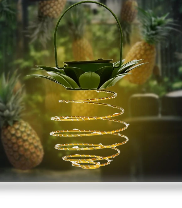 Solar Pineapple Sensor Light — Outdoor Security & Flood Lighting, OmniShop