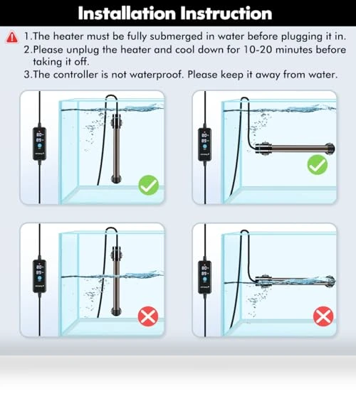 Submersible Aquarium Heater with Digital Display — Heaters & Chillers, Orlushy