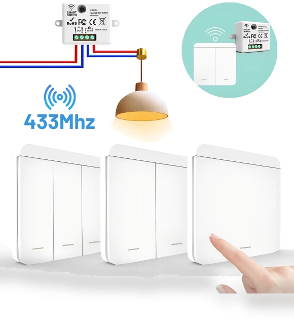 Wireless Light Switch — Ceiling Fan Wall Controls, Oudun
