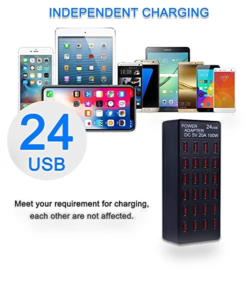 24-Port USB Charging Station — Power Hubs, MIXILIN