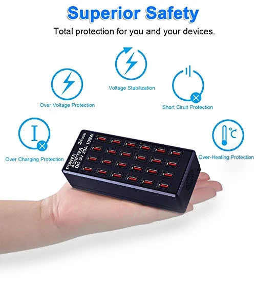 24-Port USB Charging Station — Power Hubs, MIXILIN