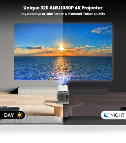 4K Projector with Wifi and Bluetooth — Home Theater Projectors, Gaimoo