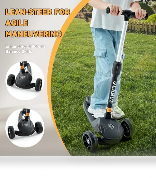 Adjustable Height Kids Scooter with LED Lights — Push Scooters, GLAMUP