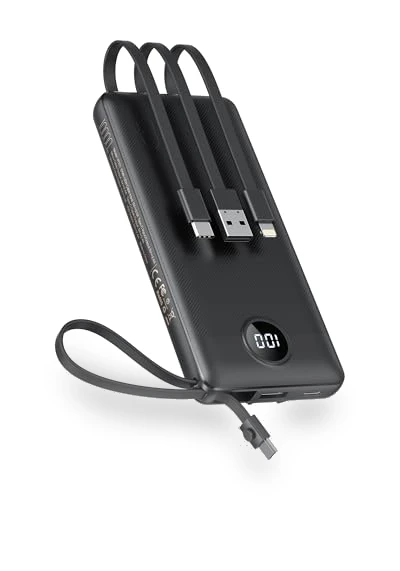 Portable Charger with Built-in Cables — Mobile Power Solutions, VEEKTOMX