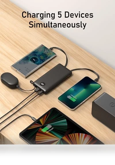 Portable Charger with Built-in Cables — Mobile Power Solutions, VEEKTOMX