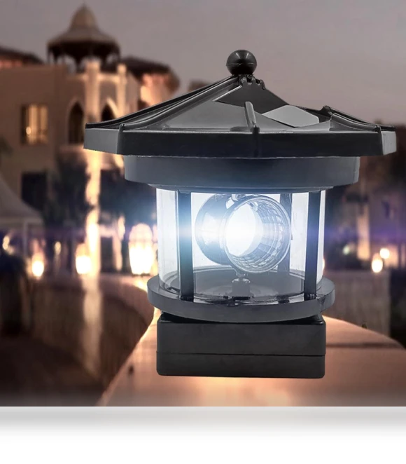Practical Smart Sensor Lighthouse Beacon Solar LED Light — Garden Illumination, Good Household Items