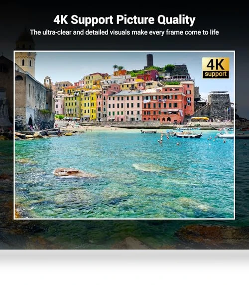 Smart Projector 4K with Wifi and Bluetooth — Home Theater Projectors, HAPPRUN