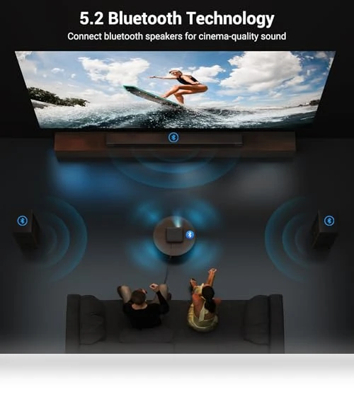 Smart Projector 4K with Wifi and Bluetooth — Home Theater Projectors, HAPPRUN