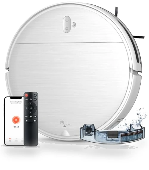 2 in 1 Robotic Vacuum Cleaner with Schedule, App/Voice — Smart Cleaning Robots, MAMNV