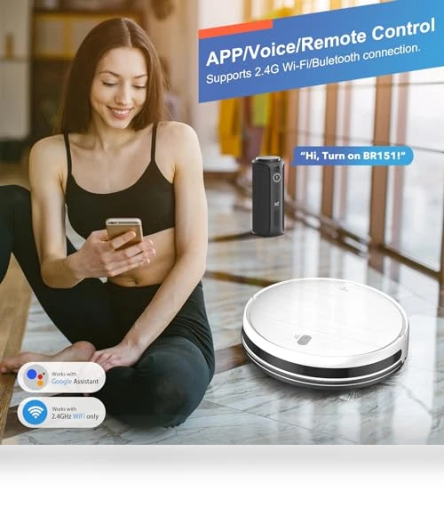 2 in 1 Robotic Vacuum Cleaner with Schedule, App/Voice — Smart Cleaning Robots, MAMNV