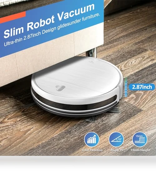 2 in 1 Robotic Vacuum Cleaner with Schedule, App/Voice — Smart Cleaning Robots, MAMNV
