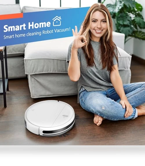 2 in 1 Robotic Vacuum Cleaner with Schedule, App/Voice — Smart Cleaning Robots, MAMNV