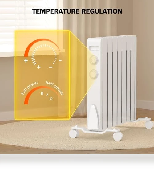 Adjustable Thermostat Convection Space Heater — Portable Heating Solutions, Eueiriup