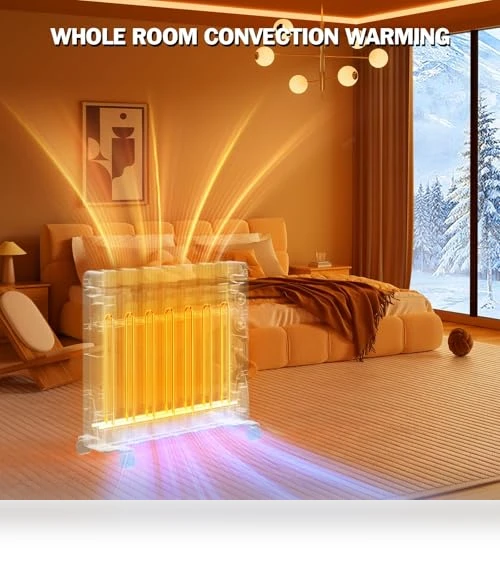 Adjustable Thermostat Convection Space Heater — Portable Heating Solutions, Eueiriup