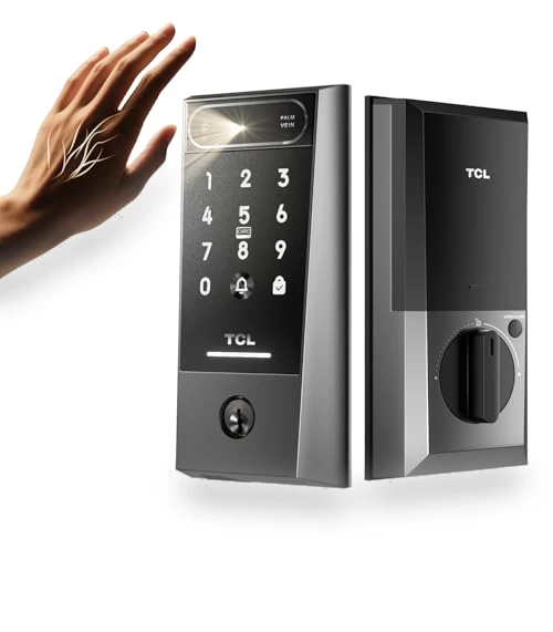 AI Palm Vein Smart Lock with Built-in Doorbell — Smart Home Security, TCL