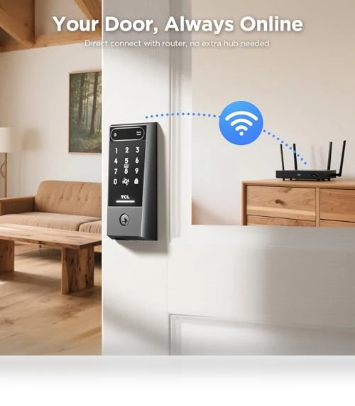 AI Palm Vein Smart Lock with Built-in Doorbell — Smart Home Security, TCL