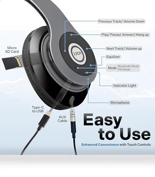 Bluetooth Headphones Over Ear — In-Ear Headphones, iJoy