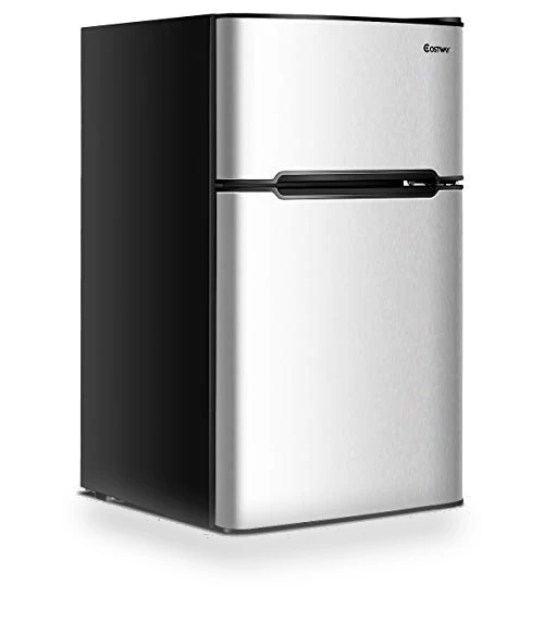 Compact Refrigerator with Freezer — Mini Fridges, COSTWAY