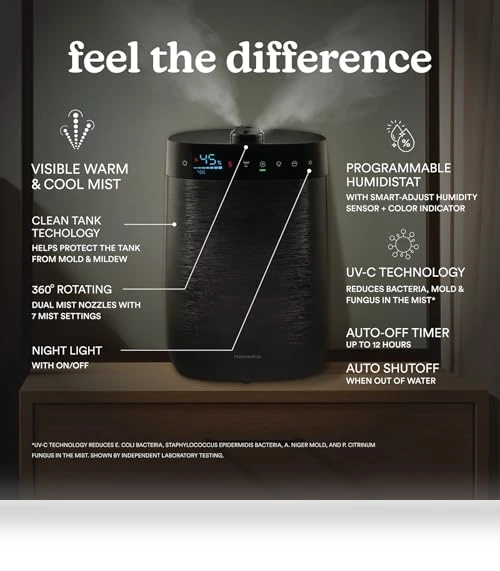 Deluxe Ultrasonic Humidifier — Air Moisturizers, Homedics