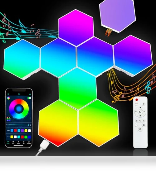 Hexagon LED Wall Light Panels — Wall Lighting, Aeasiup