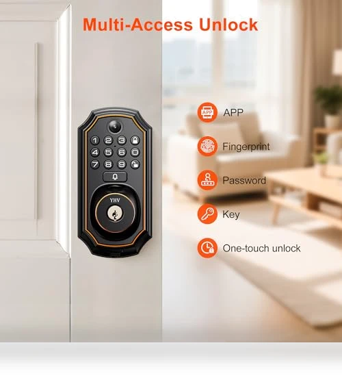 Keyless Entry Door Lock with Camera — Smart Home Security, YHV