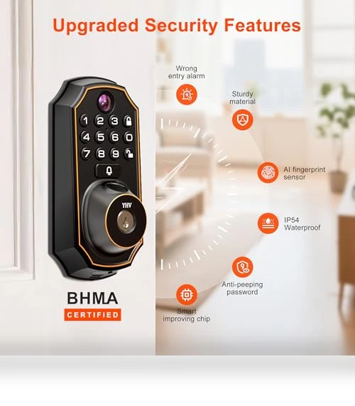 Keyless Entry Door Lock with Camera — Smart Home Security, YHV