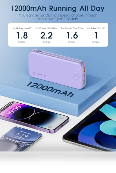 Portable Charger with Built in Cable and AC Wall Plug — Chargers, Dongguan Xionel Electronic Technology Co., Ltd