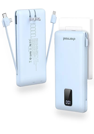 Portable Charger with Built-in Cables & Wall Plug — Chargers, Charmast