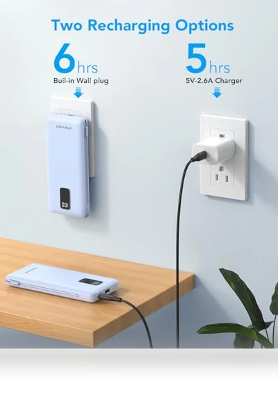 Portable Charger with Built-in Cables & Wall Plug — Chargers, Charmast