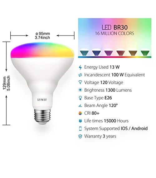 Smart Light Bulbs — LED, LVWIT