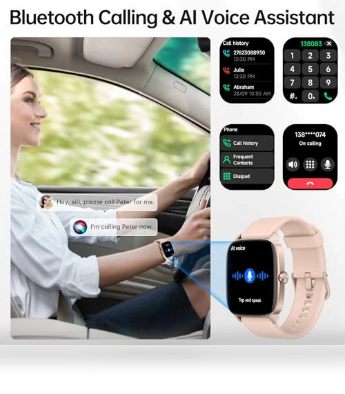 Smart Watch with Bluetooth Call & AI Voice — Smartwatches, KIBFLE